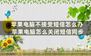 苹果电脑不接受短信怎么办 苹果电脑怎么关闭短信同步